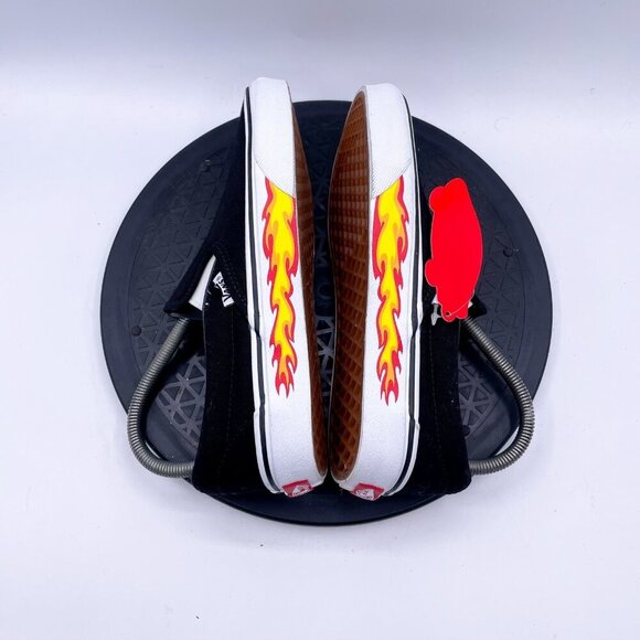 Vans Classic Slip-On Black Flame Skate Sneakers Shoes Size Mens 6w W 7.5W - Picture 5 of 9